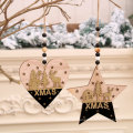 4Pcs Wooden Star Christmas tree decoration Pendants Ornaments for Christmas decoration Ornament New Year Kids Gift